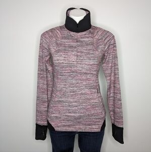 Lululemon Runderful heathered pink 1/2 zip exercise workout pullover jacket 8